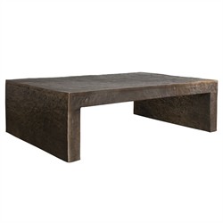 Aubrey Modern Classic Dark Bronze Aluminum Rectangular Outdoor Coffee Table|