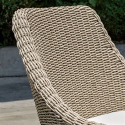 Amalfi Coastal Beach Grey Mahogany Wood Woven Wicker Outdoor Counter Stool|