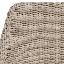 Amalfi Coastal Beach Grey Mahogany Wood Woven Wicker Outdoor Counter Stool|