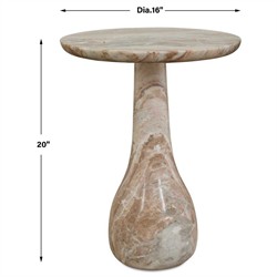 Lena Modern Classic Brown Marble Round Outdoor Accent Table|