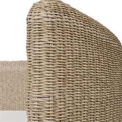 Sunny Coastal Beach Brown Woven Wicker Outdoor Swivel Day Bed|