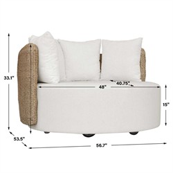 Sunny Coastal Beach Brown Woven Wicker Outdoor Swivel Day Bed|