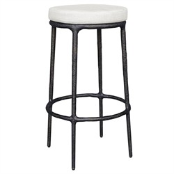 Mayer Modern Classic Black Aluminum Outdoor Bar Stool|