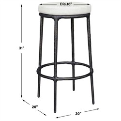 Mayer Modern Classic Black Aluminum Outdoor Bar Stool|