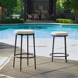 Mayer Modern Classic Black Aluminum Outdoor Bar Stool|