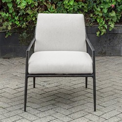 Mayer Modern Classic Black Aluminum Outdoor Lounge Chair|