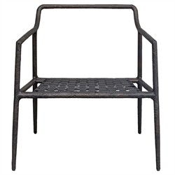 Mayer Modern Classic Black Aluminum Outdoor Lounge Chair|