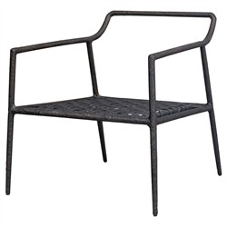 Mayer Modern Classic Black Aluminum Outdoor Lounge Chair|