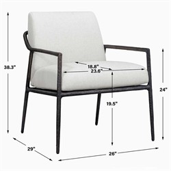 Mayer Modern Classic Black Aluminum Outdoor Lounge Chair|