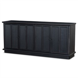 Arnaud Rustic Lodge Black Woven Cane Mango Wood Media Console - 72"|