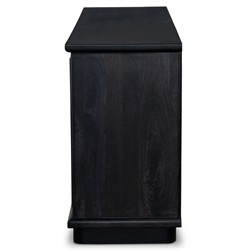 Arnaud Rustic Lodge Black Woven Cane Mango Wood Media Console - 72"|