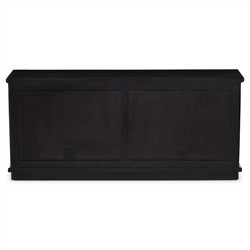 Arnaud Rustic Lodge Black Woven Cane Mango Wood Media Console - 72"|