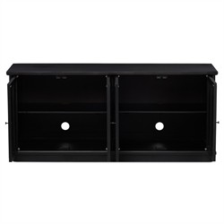 Arnaud Rustic Lodge Black Woven Cane Mango Wood Media Console - 72"|