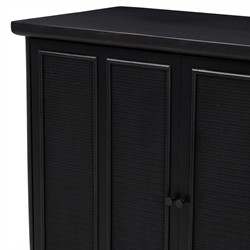 Arnaud Rustic Lodge Black Woven Cane Mango Wood Media Console - 72"|