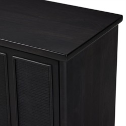 Arnaud Rustic Lodge Black Woven Cane Mango Wood Media Console - 72"|