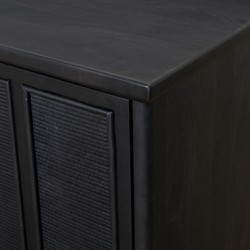 Arnaud Rustic Lodge Black Woven Cane Mango Wood Media Console - 72"|