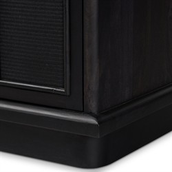 Arnaud Rustic Lodge Black Woven Cane Mango Wood Media Console - 72"|