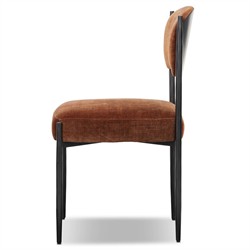 Bellaire Modern Classic Rust Velvet Black Iron Dining Chair|
