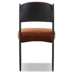 Bellaire Modern Classic Rust Velvet Black Iron Dining Chair|