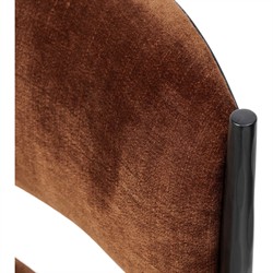 Bellaire Modern Classic Rust Velvet Black Iron Dining Chair|