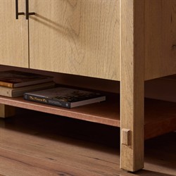 Blake Modern Classic Brown Washed Wood Media Console - 72"|