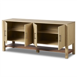 Blake Modern Classic Brown Washed Wood Media Console - 72"|