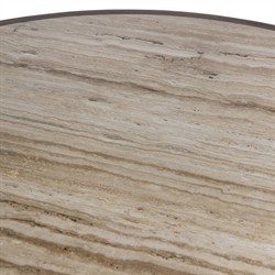 Bourne Modern Classic Beige Travertine Round Pedestal Dining Table - 55"|