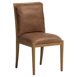 Gallagher Modern Classic Brown Leather Dining Chair|