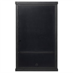 Leopold Rustic Lodge Black Wood Fluted Glass Cabinet|