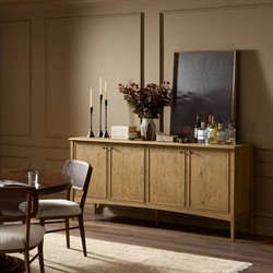 Adelaide Modern Classic Brown Aged Oak Media Console - 87"|