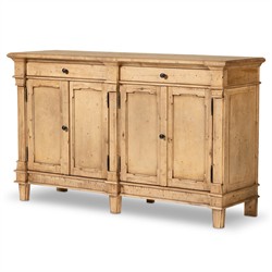 Marjorie Updated Traditional Distressed Bleached Wood Sideboard|