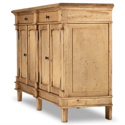 Marjorie Updated Traditional Distressed Bleached Wood Sideboard|