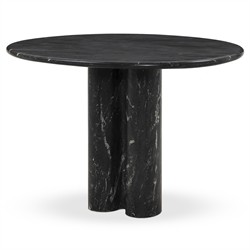 Oric Modern Classic Black Marble Round Bistro Table - 42"|