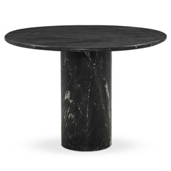 Oric Modern Classic Black Marble Round Bistro Table - 42"|