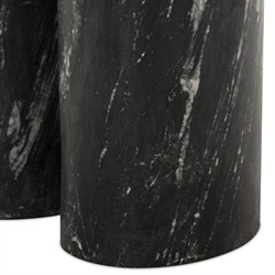 Oric Modern Classic Black Marble Round Bistro Table - 42"|