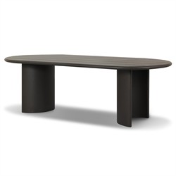 Paris Rustic Lodge Bronze Aluminum Outdoor Oval Dining Table - 94"|