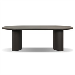 Paris Rustic Lodge Bronze Aluminum Outdoor Oval Dining Table - 94"|