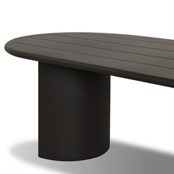 Paris Rustic Lodge Bronze Aluminum Outdoor Oval Dining Table - 94"|