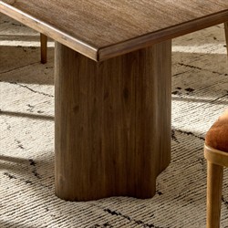 Pershing Rustic Lodge Weathered Acacia Rectangular Dining Table - 96"|