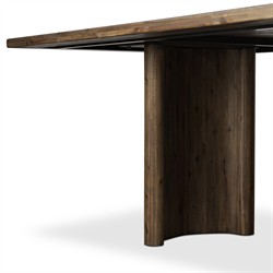 Pershing Rustic Lodge Weathered Acacia Rectangular Dining Table - 96"|