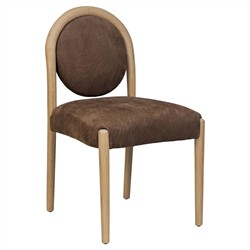 Prentiss Modern Classic Brown Leather Dining Chair|