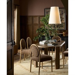 Prentiss Modern Classic Brown Leather Dining Chair|