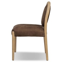 Prentiss Modern Classic Brown Leather Dining Chair|