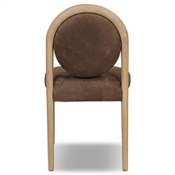 Prentiss Modern Classic Brown Leather Dining Chair|