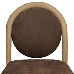 Prentiss Modern Classic Brown Leather Dining Chair|