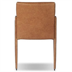 Quill Modern Classic Brown Leather Dining Arm Chair|