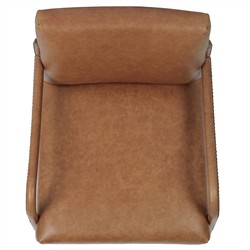 Quill Modern Classic Brown Leather Dining Arm Chair|