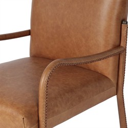 Quill Modern Classic Brown Leather Dining Arm Chair|