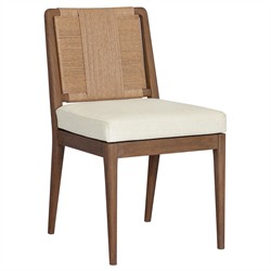 Russ Coastal Beach Toasted Brown Teak Outdoor Dining Chair|