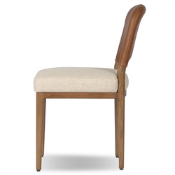 Ryver Modern Classic Brown Leather Beige Performance Dining Chair|